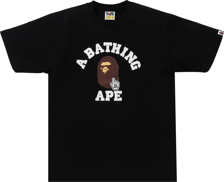 

Футболка BAPE Go Ape Pointer College 'Black', черный