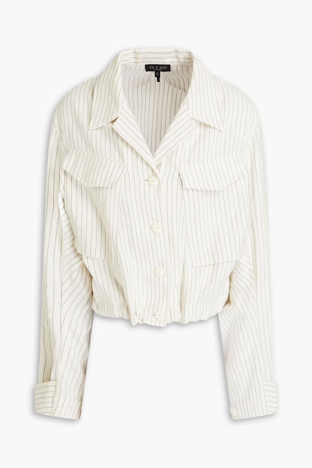 

Пиджак Piper из смесового льна и твила в тонкую полоску Rag & Bone, экрю