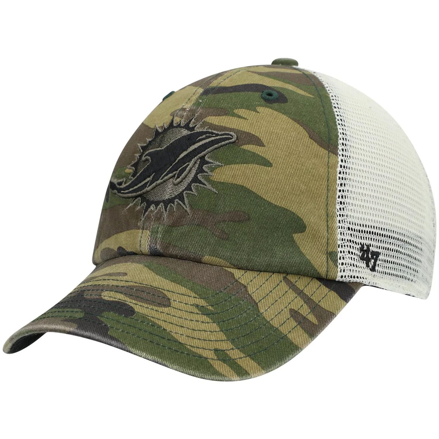 

Мужская камуфляжная кепка '47 Miami Dolphins Branson Clean Up Trucker