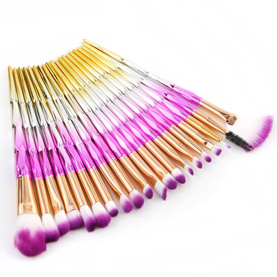 

Набор кистей для макияжа Diamond Purple-Gold, 20 шт., inna