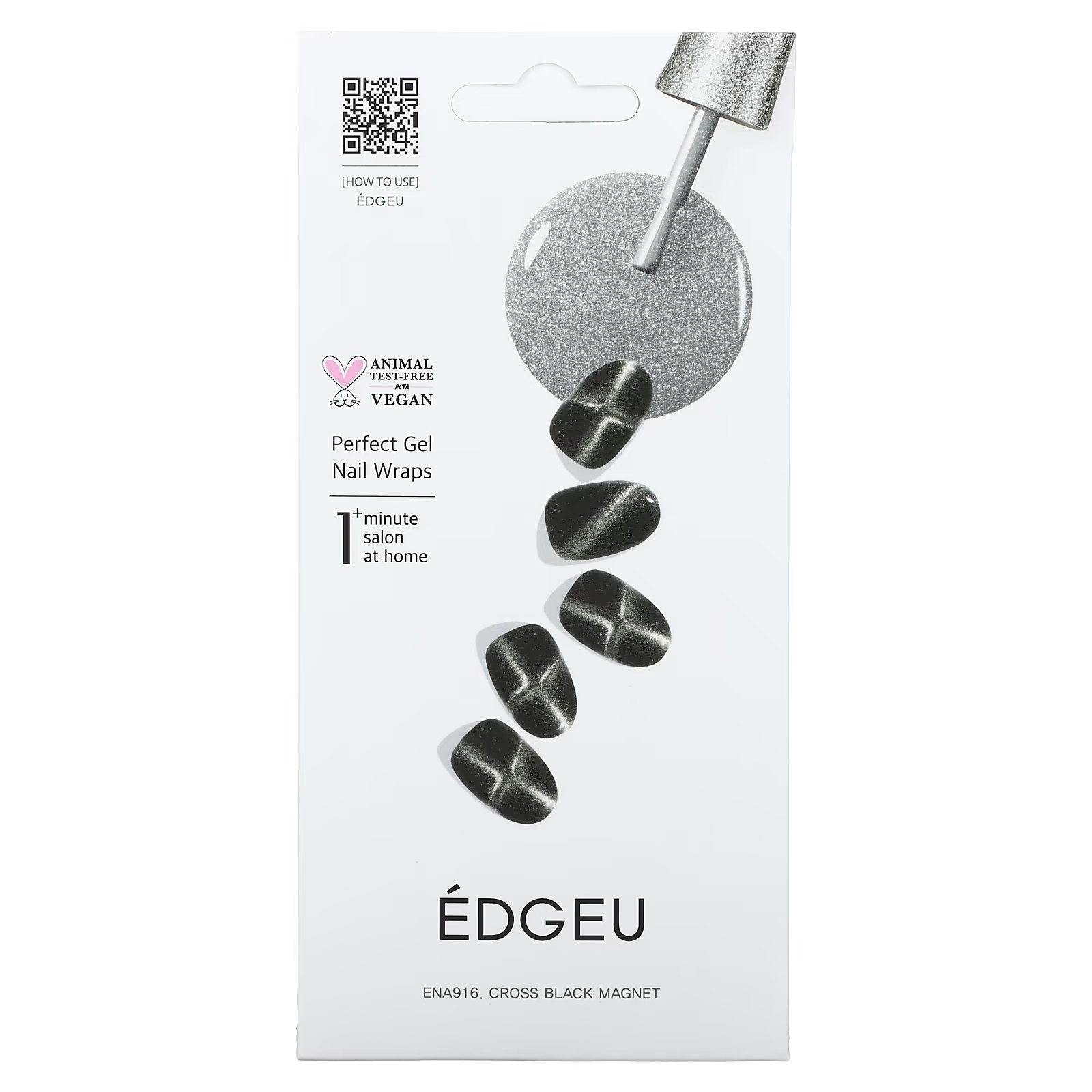 Гелевые обертывания для ногтей Edgeu Perfect ENA916 Cross Black Magnet