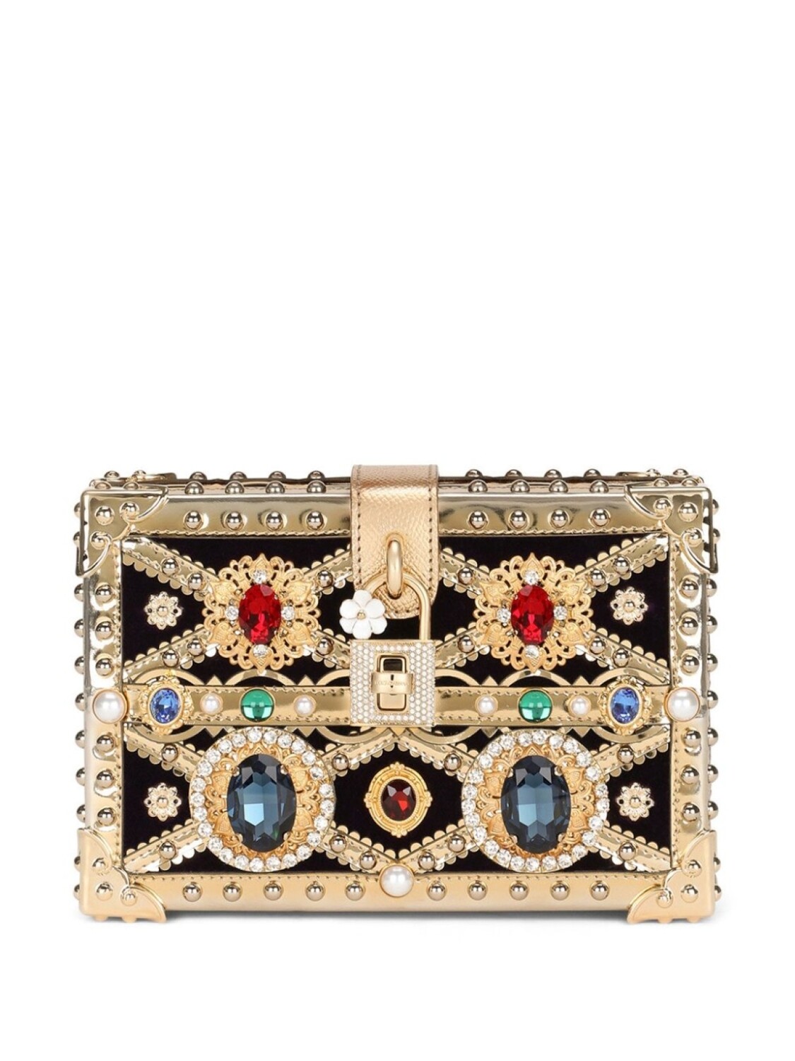 

Dolce & Gabbana декорированный клатч Dolce Box, золотистый