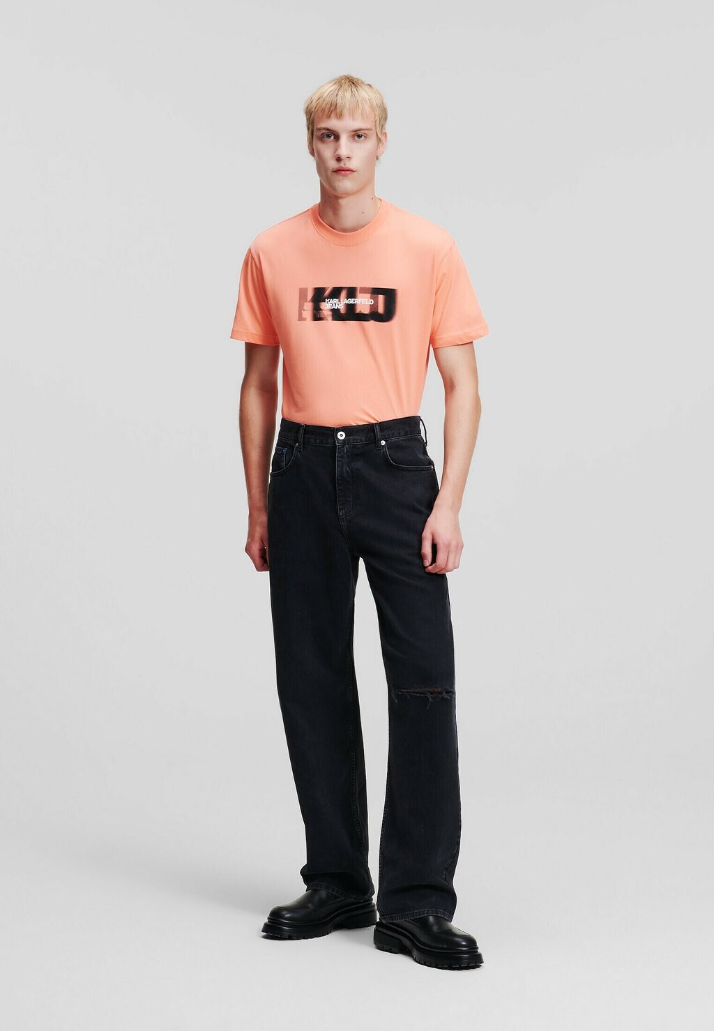 

Джинсы-сигареты Karl Lagerfeld, стираные черные dstr