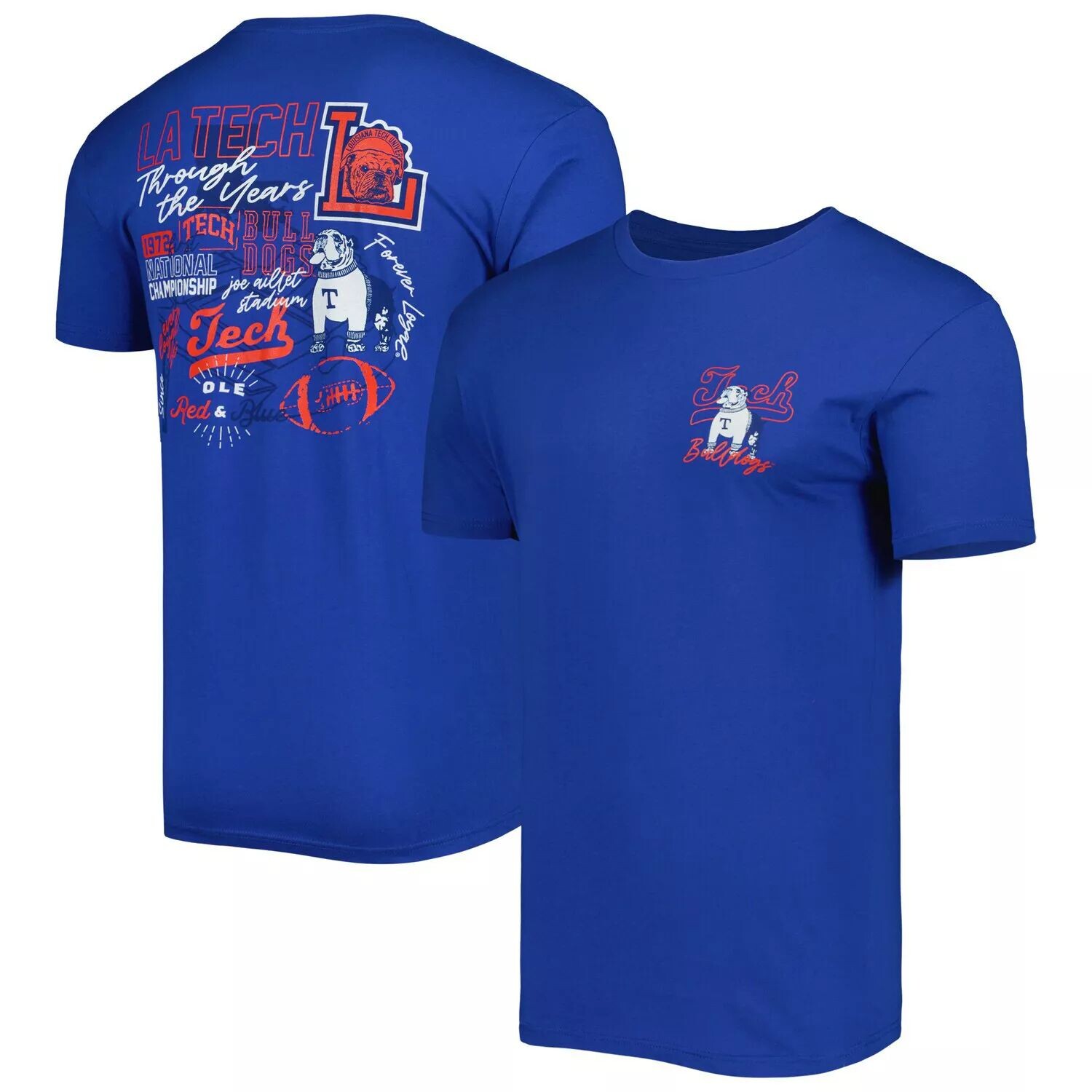 

Мужская футболка Royal Louisiana Tech Bulldogs Through the Years