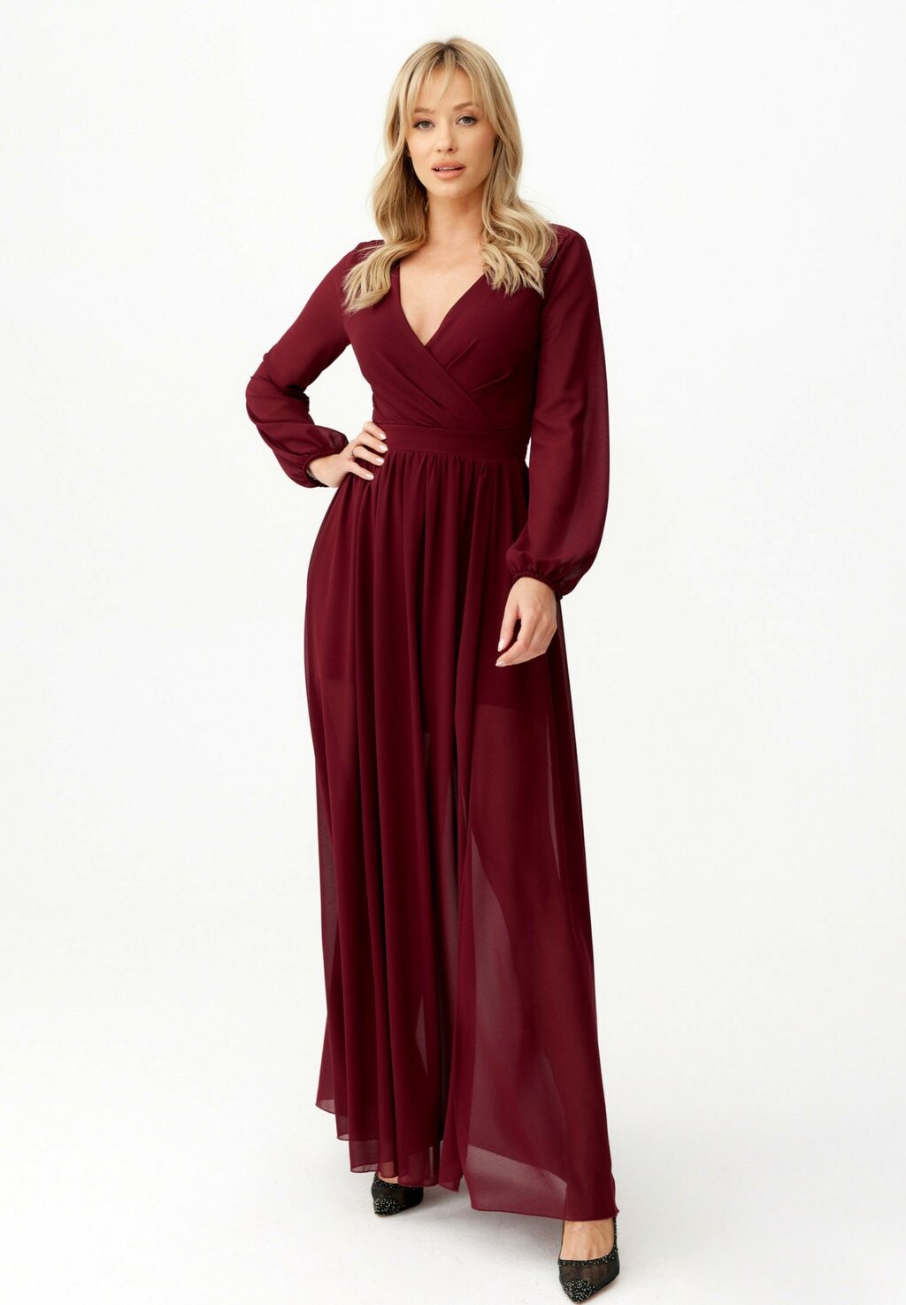 

Длинное платье Roco Fashion, бордовый