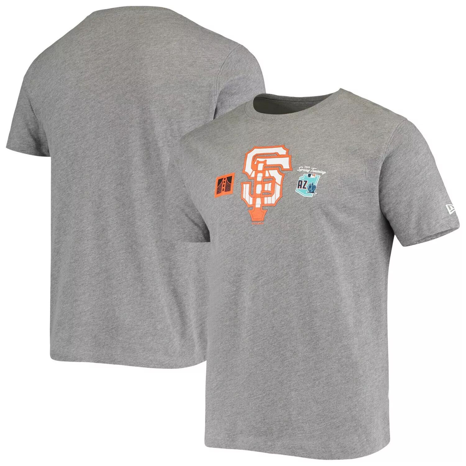 

Мужская серая футболка New Era San Francisco Giants 2020 Spring Training Training Training, Серый