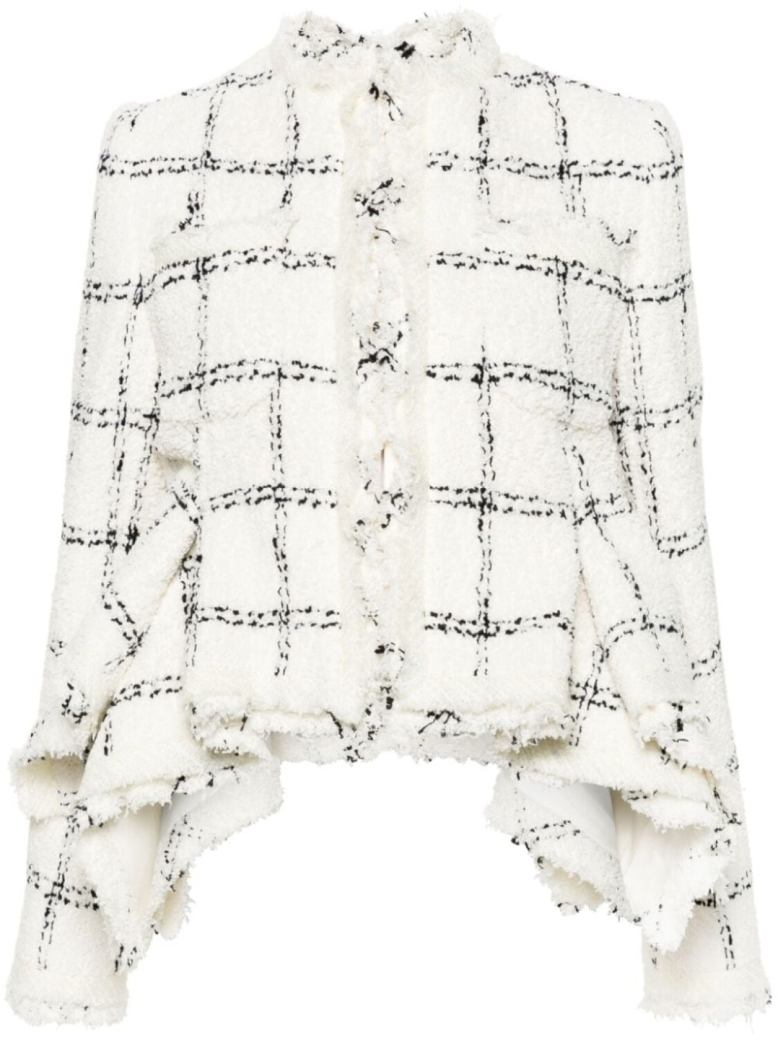 

sacai клетчатый жакет из букле, белый