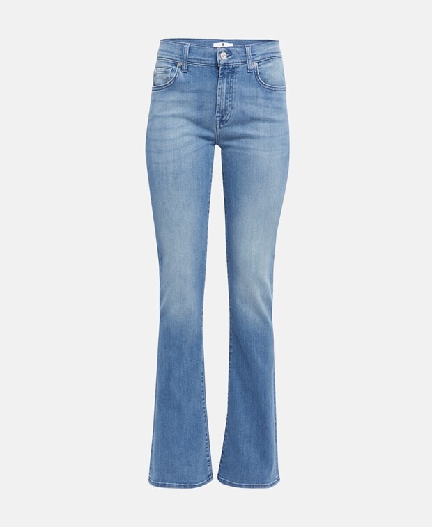 

Джинсы с вырезом 7 for all Mankind, светло-синий