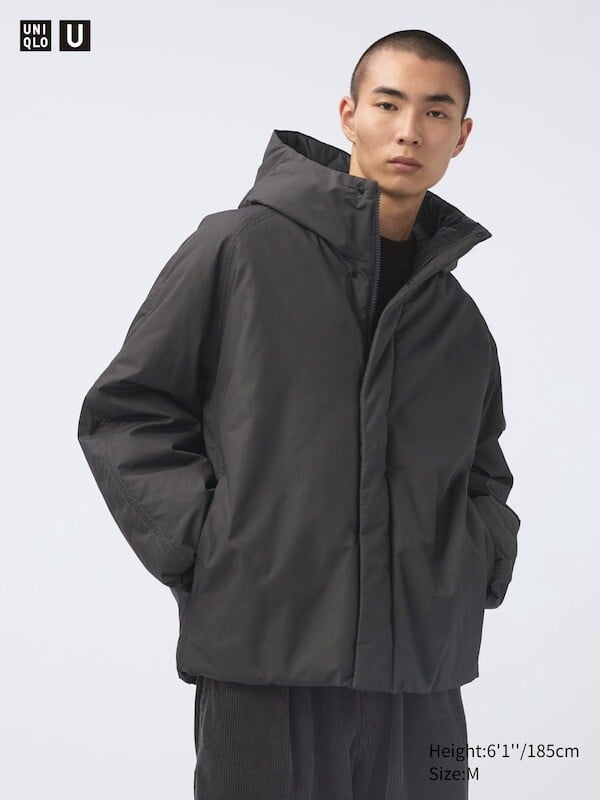 

Объемная парка puffertech Uniqlo, серый