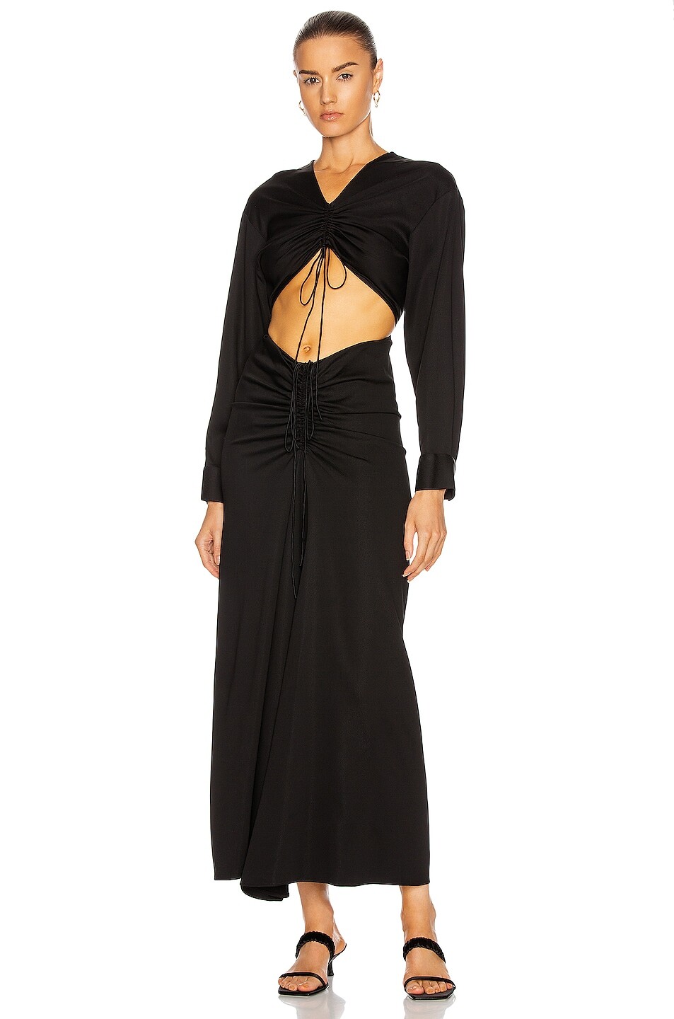 

Платье Christopher Esber Ruched Disconnect Shirt, черный