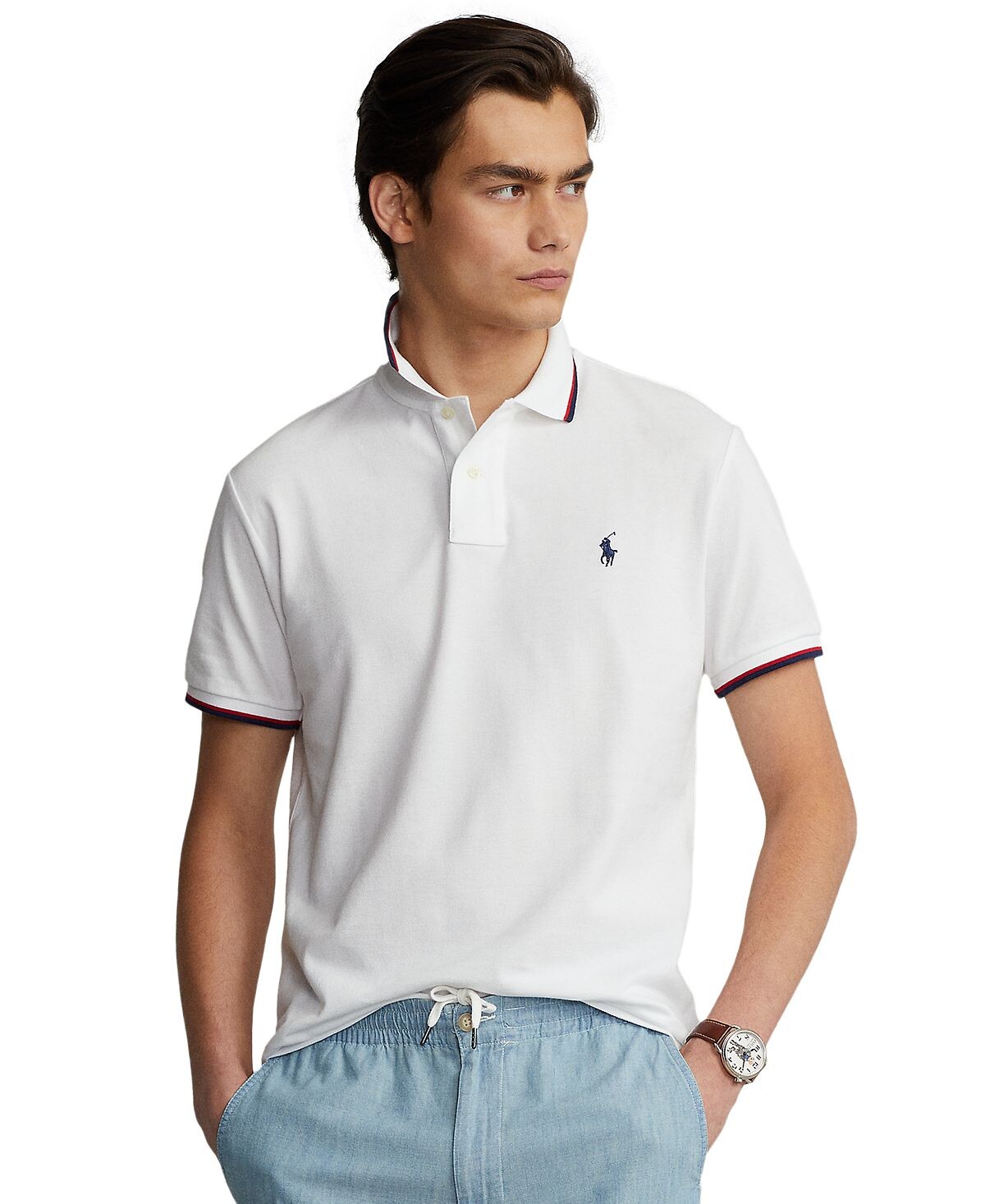 

Мужская рубашка-поло классического кроя в сетку Polo Ralph Lauren