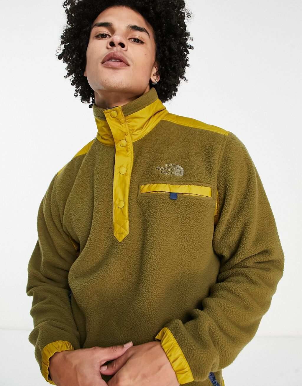 

The North Face Royal Arch стеганый флис 1/4 цвета хаки