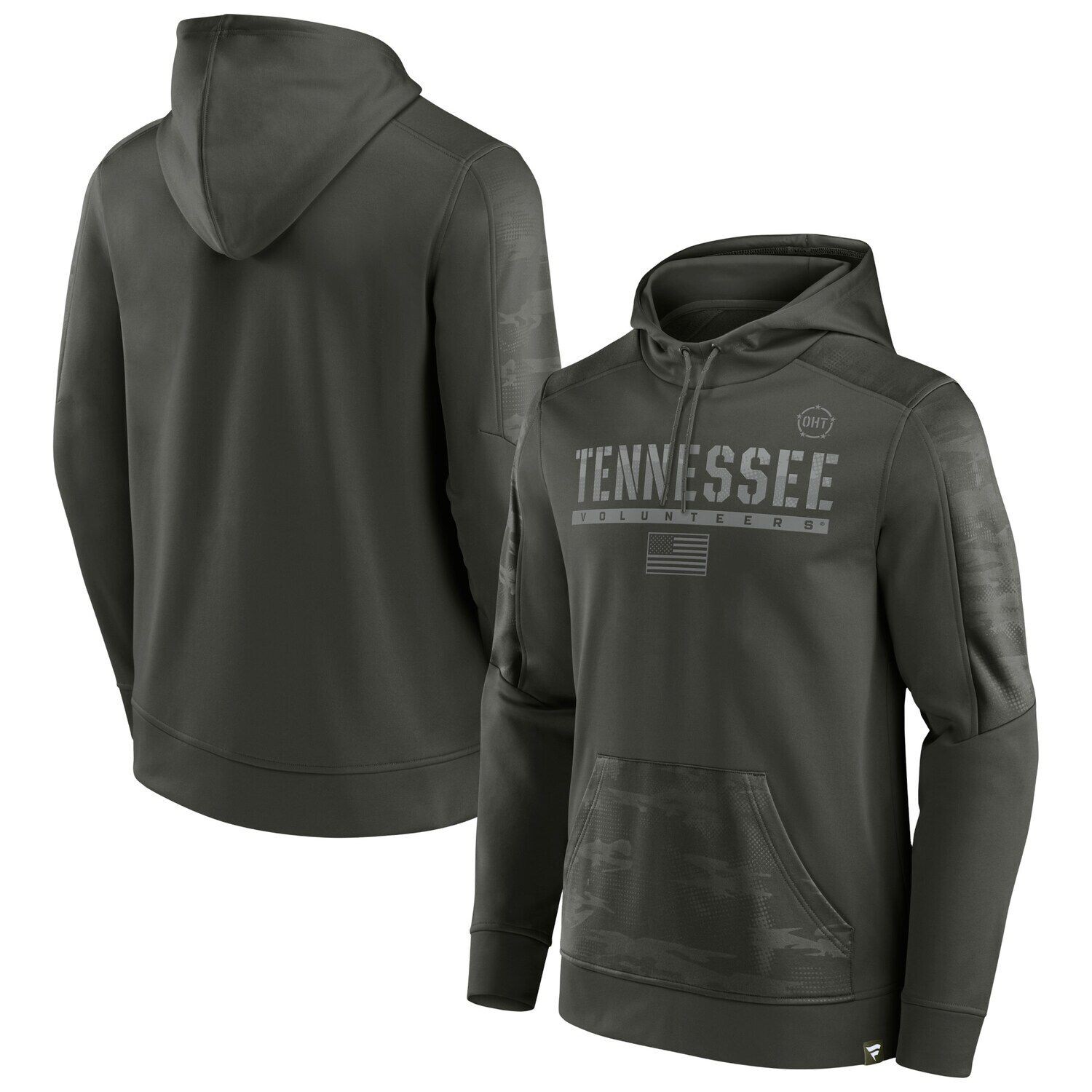 

Мужской оливковый пуловер с капюшоном с логотипом Tennessee Volunteers OHT Military Appreciation Guardian Fanatics, Зеленый
