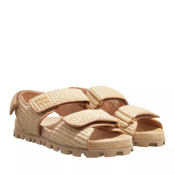 

Сандалии sporty woven fabric with raffia look sandals Miu Miu, бежевый