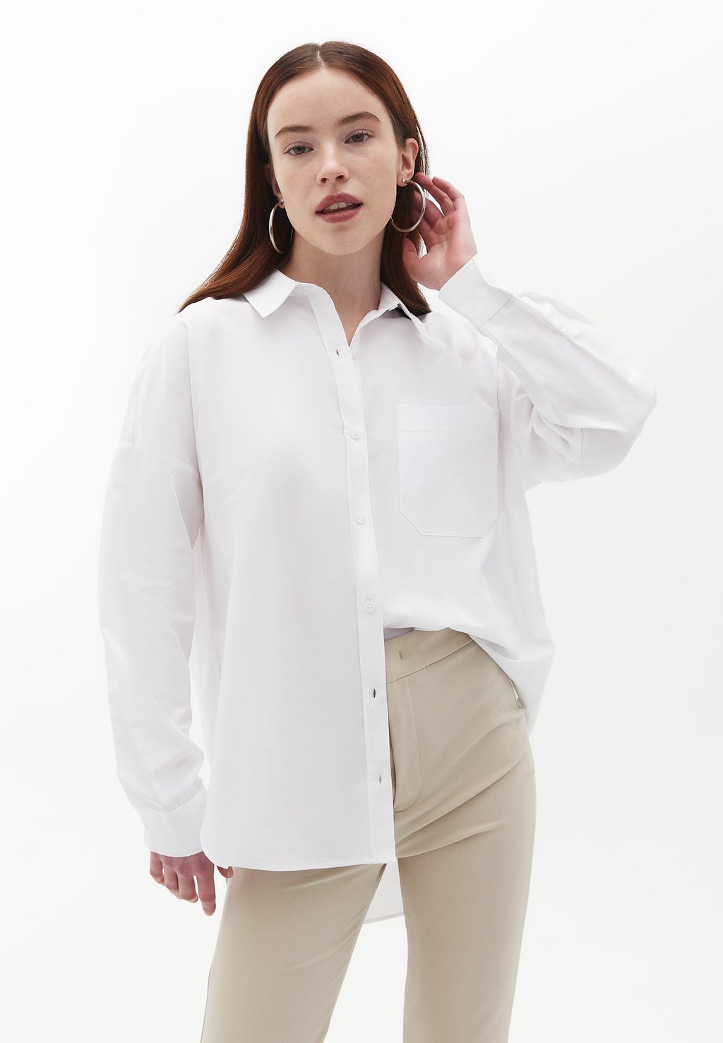 Блузка-рубашка OVERSIZE OXXO, цвет white