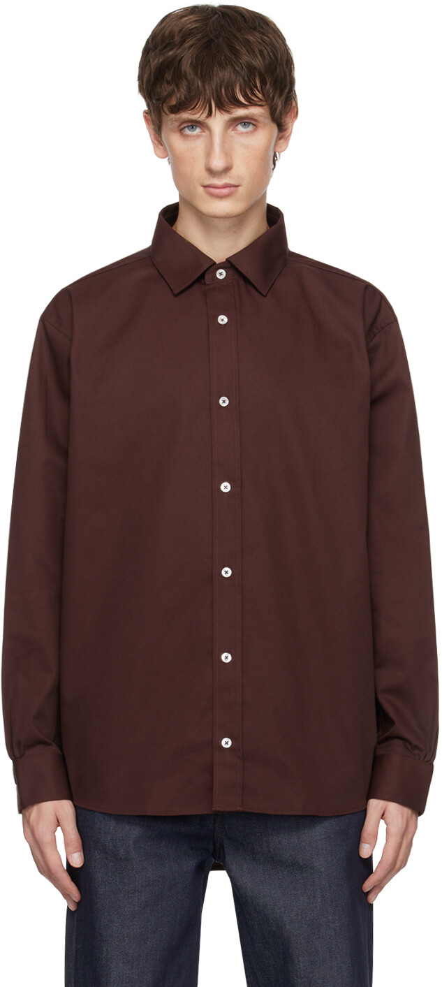 

Коричневая рубашка с надписью Drole De Monsieur La Chemise