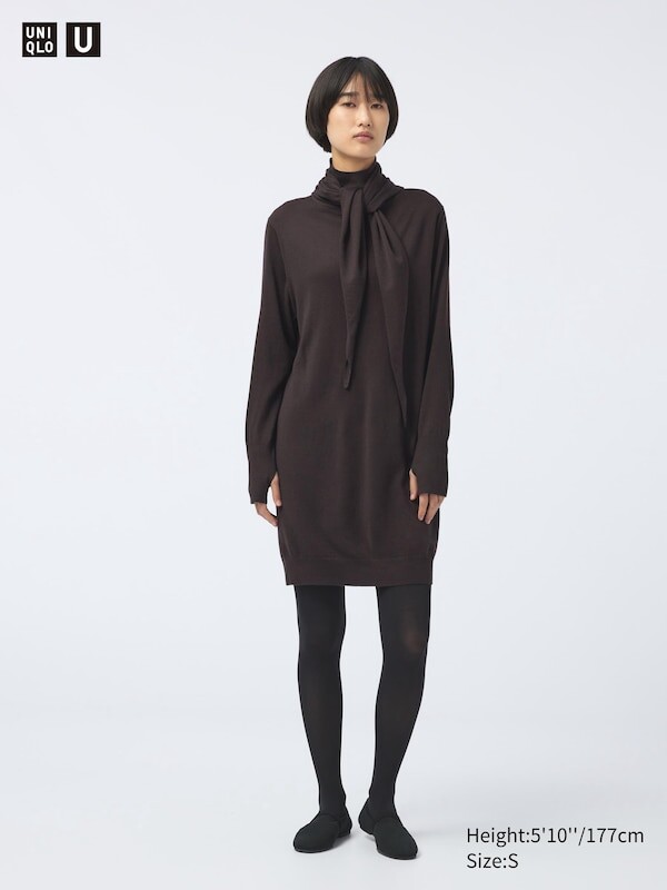 

Мини-Платье из смеси мериноса в 3-х вариантах Uniqlo, коричневый