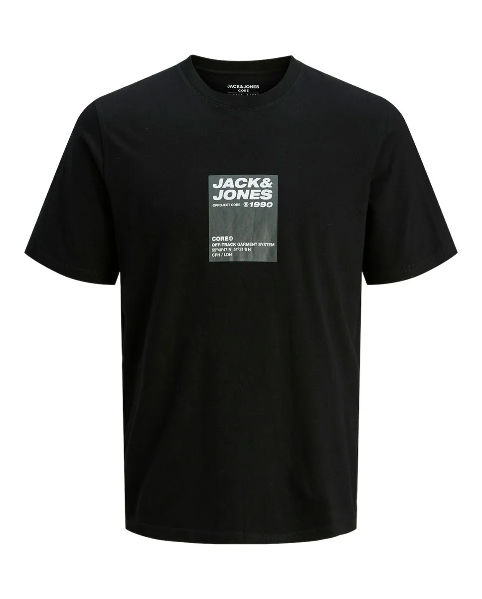 

Мужская футболка с принтом спереди, круглым вырезом и коротким рукавом Jack & Jones, черный