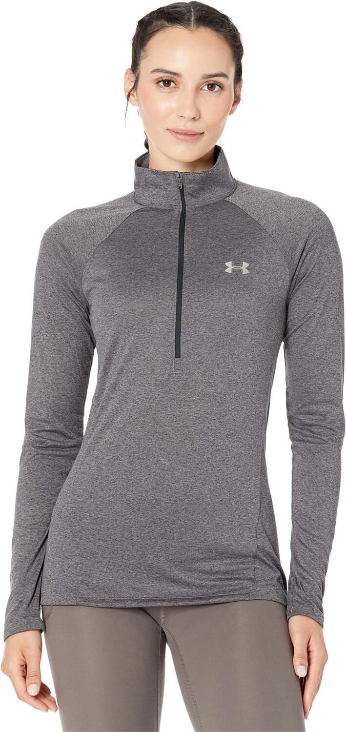 

Топ на молнии Tech 1/2 Under Armour, цвет Carbon Heather/Metallic Silver