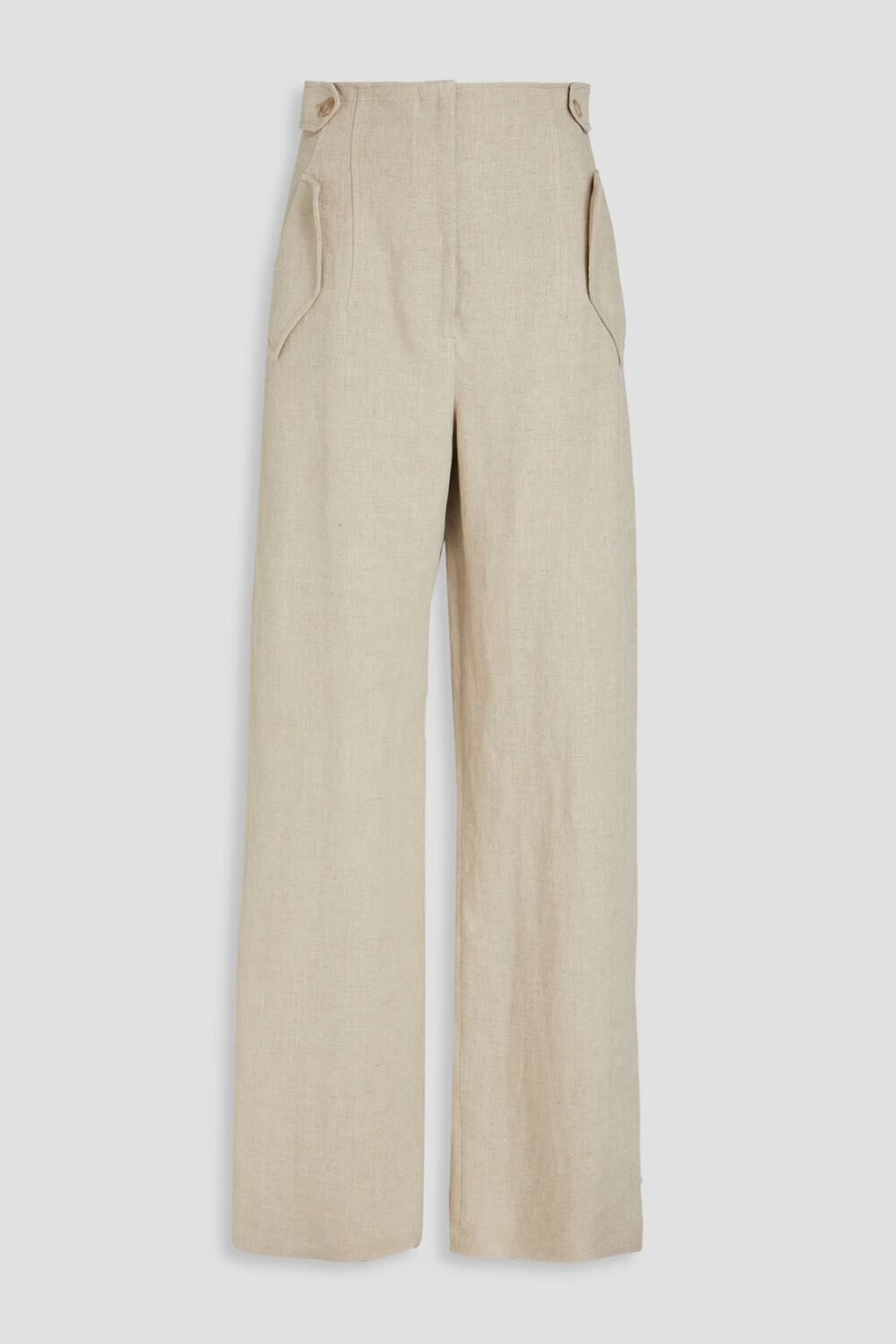 

Широкие льняные брюки Alberta Ferretti, экрю