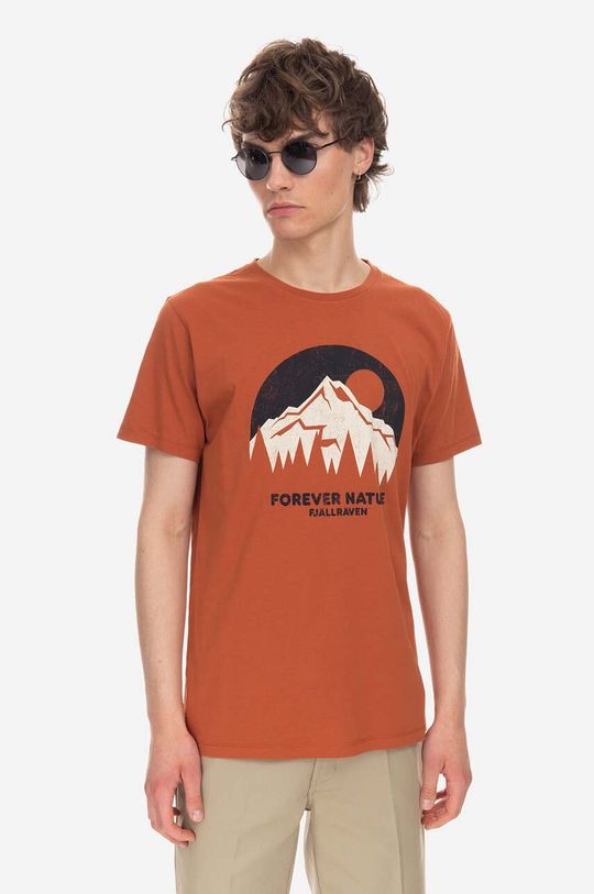Хлопковая футболка Nature Fjallraven, оранжевый