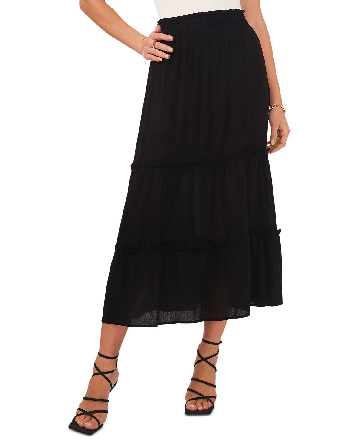 

Женская однотонная многоярусная юбка без застежки Vince Camuto