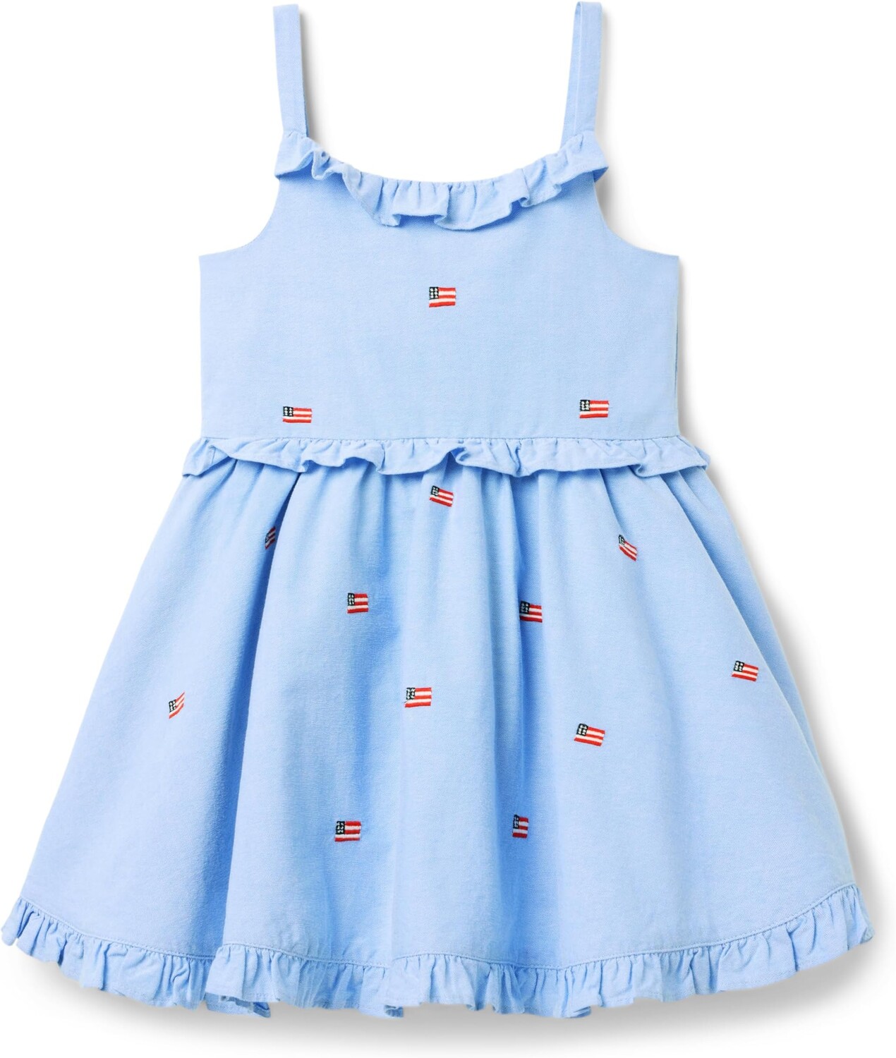 

Платье Janie and Jack Girls Embroidered Flag Dress, синий