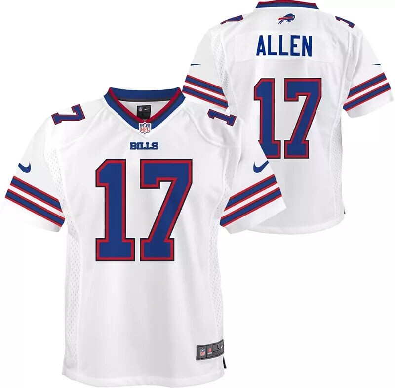 

Белая игровая майка Nike Youth Buffalo Bills Josh Allen #17