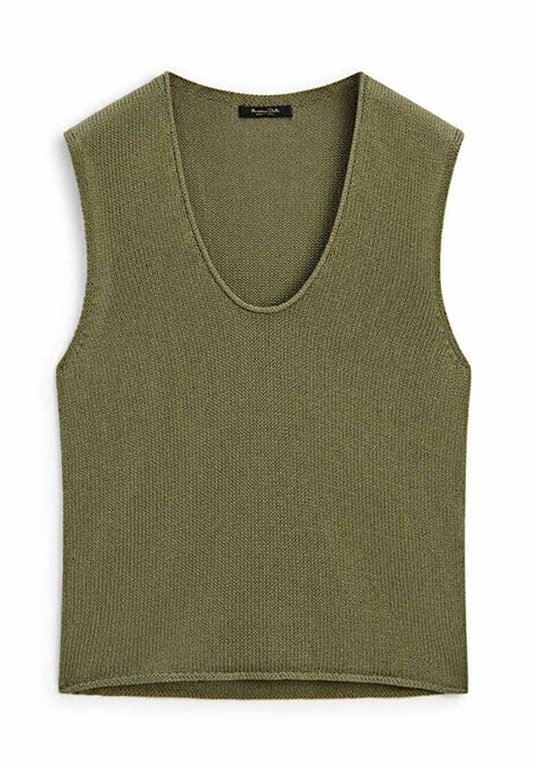 Топ WITH NECKLINE DETAIL Massimo Dutti, цвет green