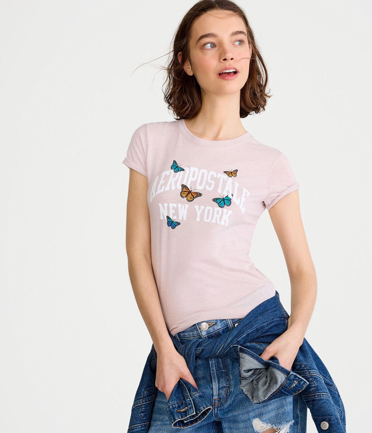 

Футболка с рисунком New York Butterflies Aeropostale, белый