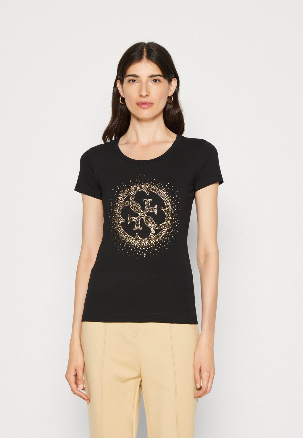 

Футболка с принтом Logo Tee Guess, цвет jet black