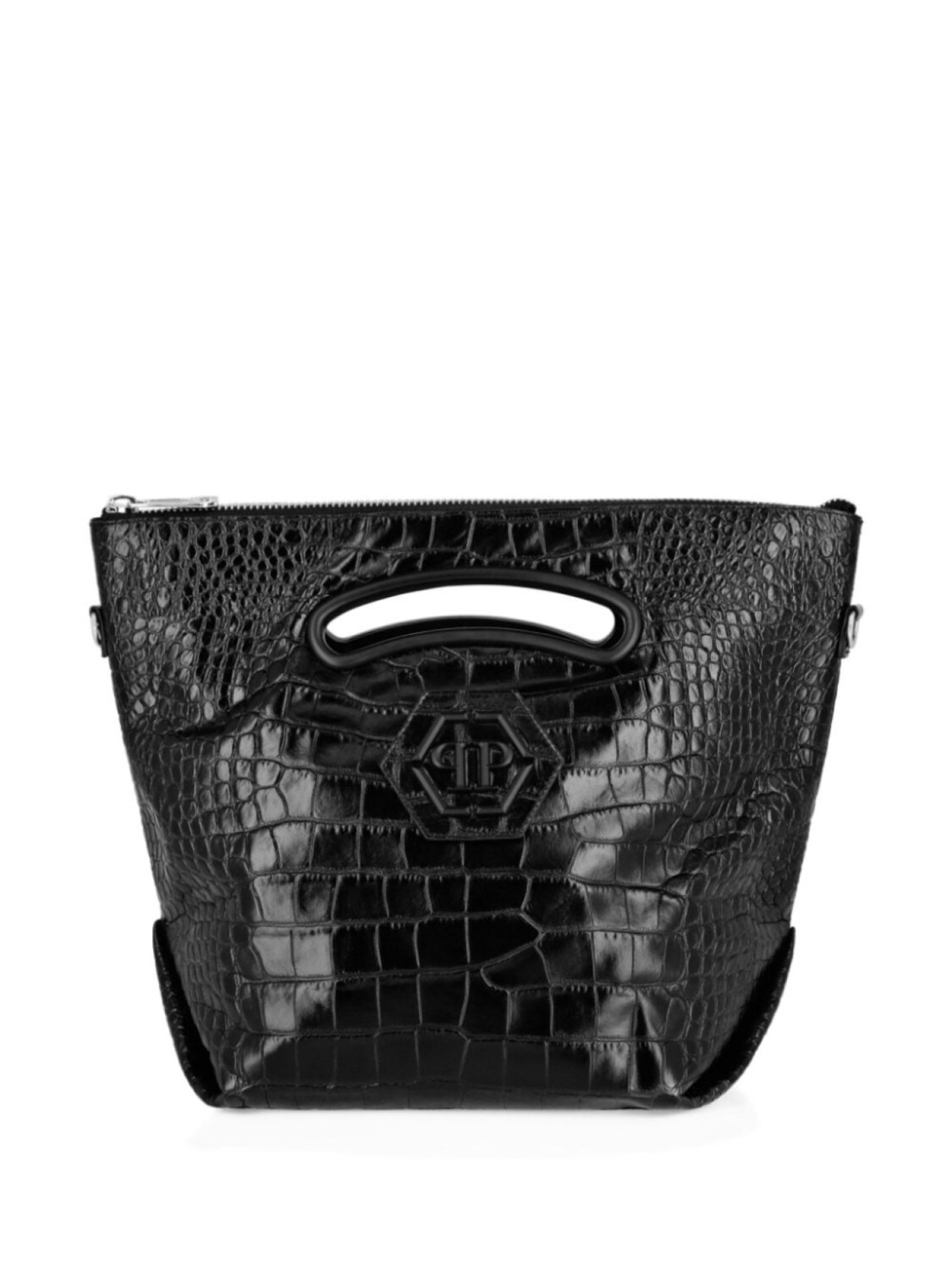 

Philipp Plein сумка с тиснением под кожу крокодила и логотипом, черный