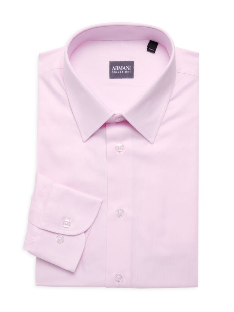 

Однотонная классическая рубашка узкого кроя Armani Collezioni, розовый
