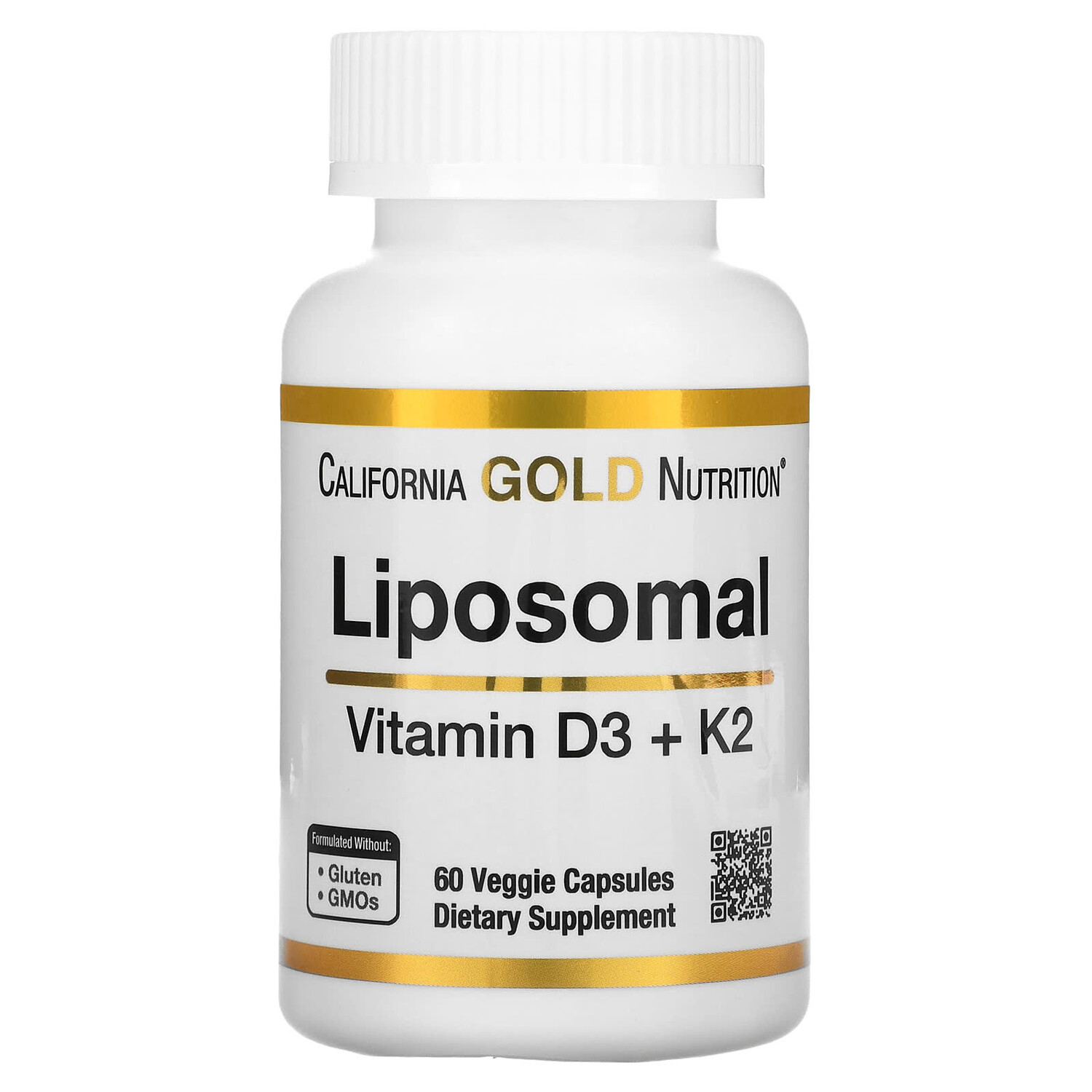 

Липосомальные витамины K2 и D3, 60 вегетарианских капсул, California Gold Nutrition