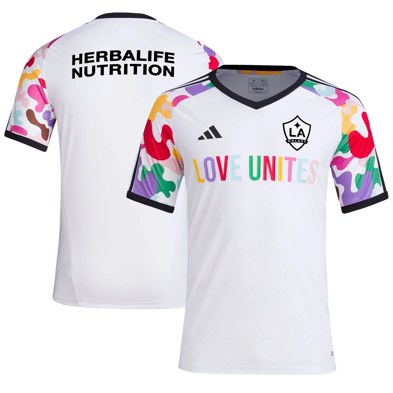 

Мужская белая предматчевая футболка LA Galaxy 2023 Pride adidas, Белый