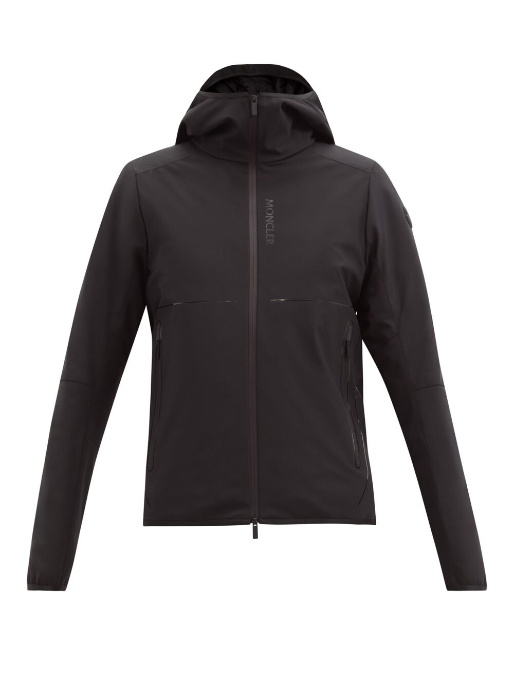 

Пуховик рукбат с капюшоном Moncler, черный