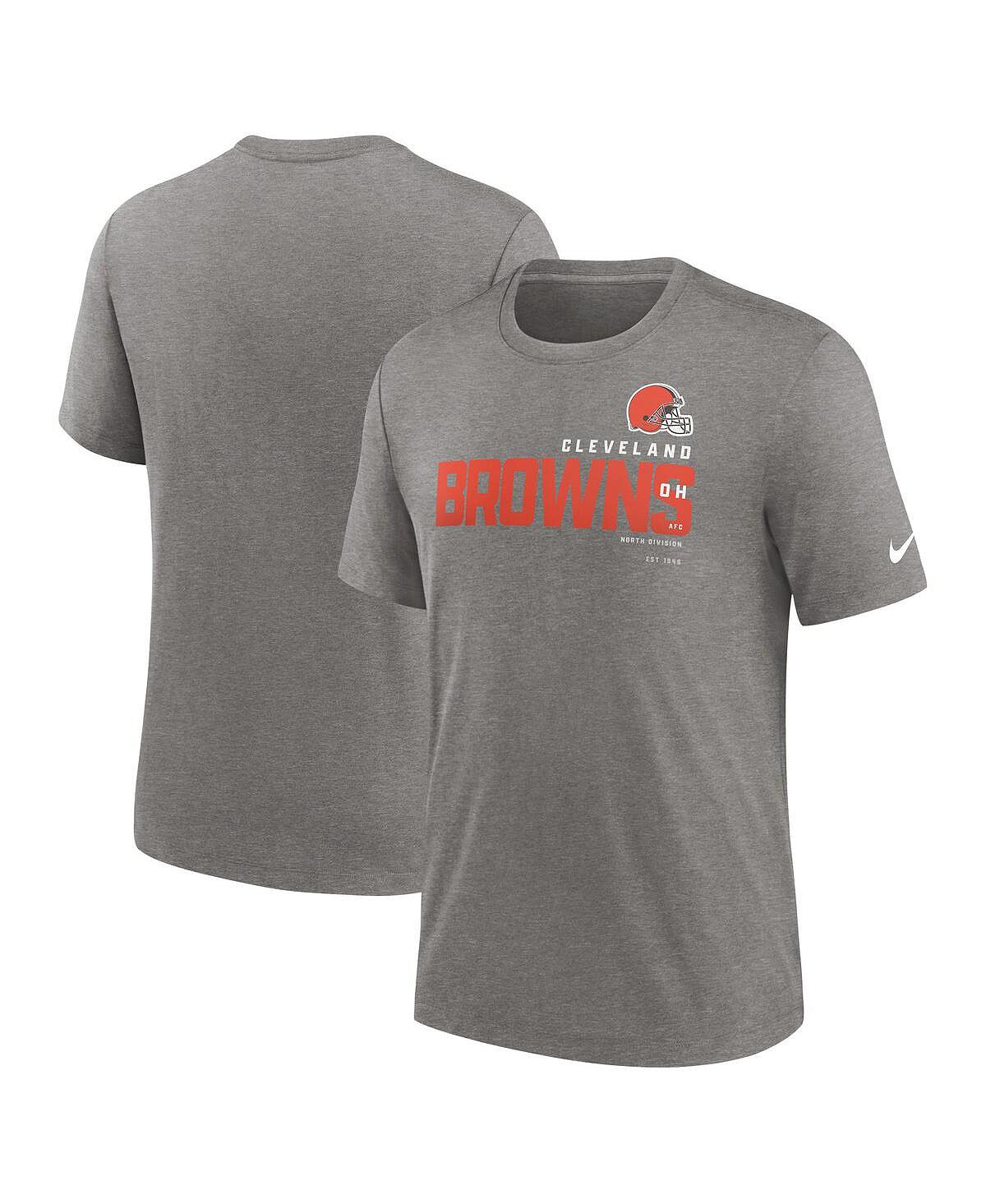 цена Мужская футболка Heather Charcoal Cleveland Browns Team Tri-Blend Nike