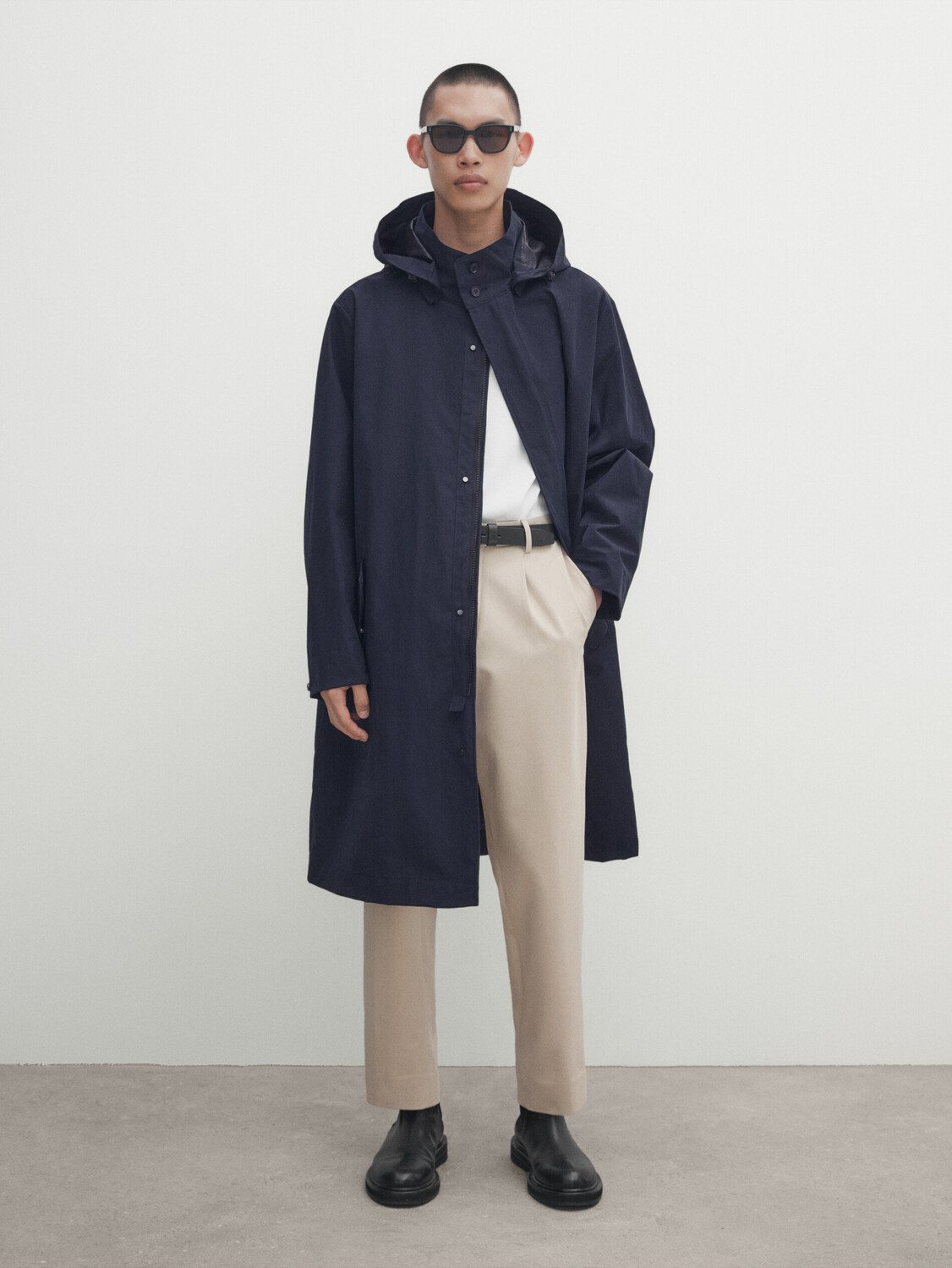 

Широкие чиносы с выстранами Massimo Dutti, песочный, Бежевый