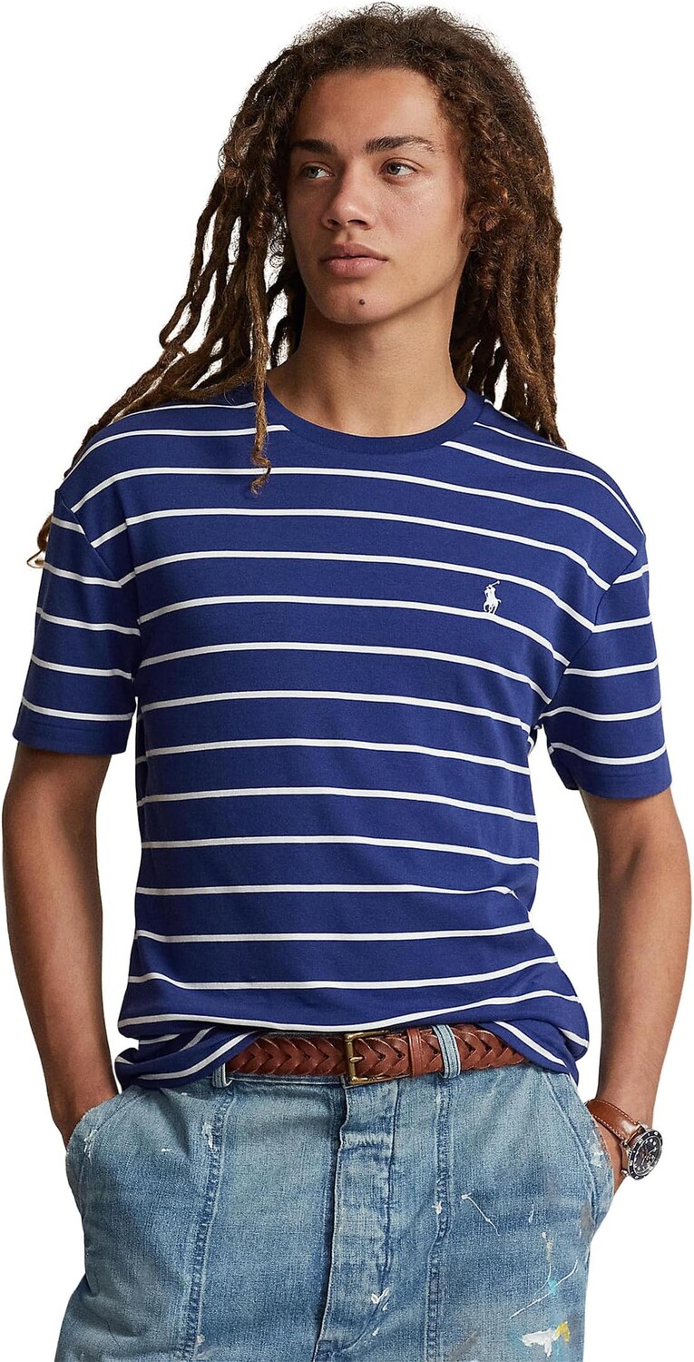 

Полосатая футболка классического кроя из мягкого хлопка Polo Ralph Lauren, цвет Fall Royal/White