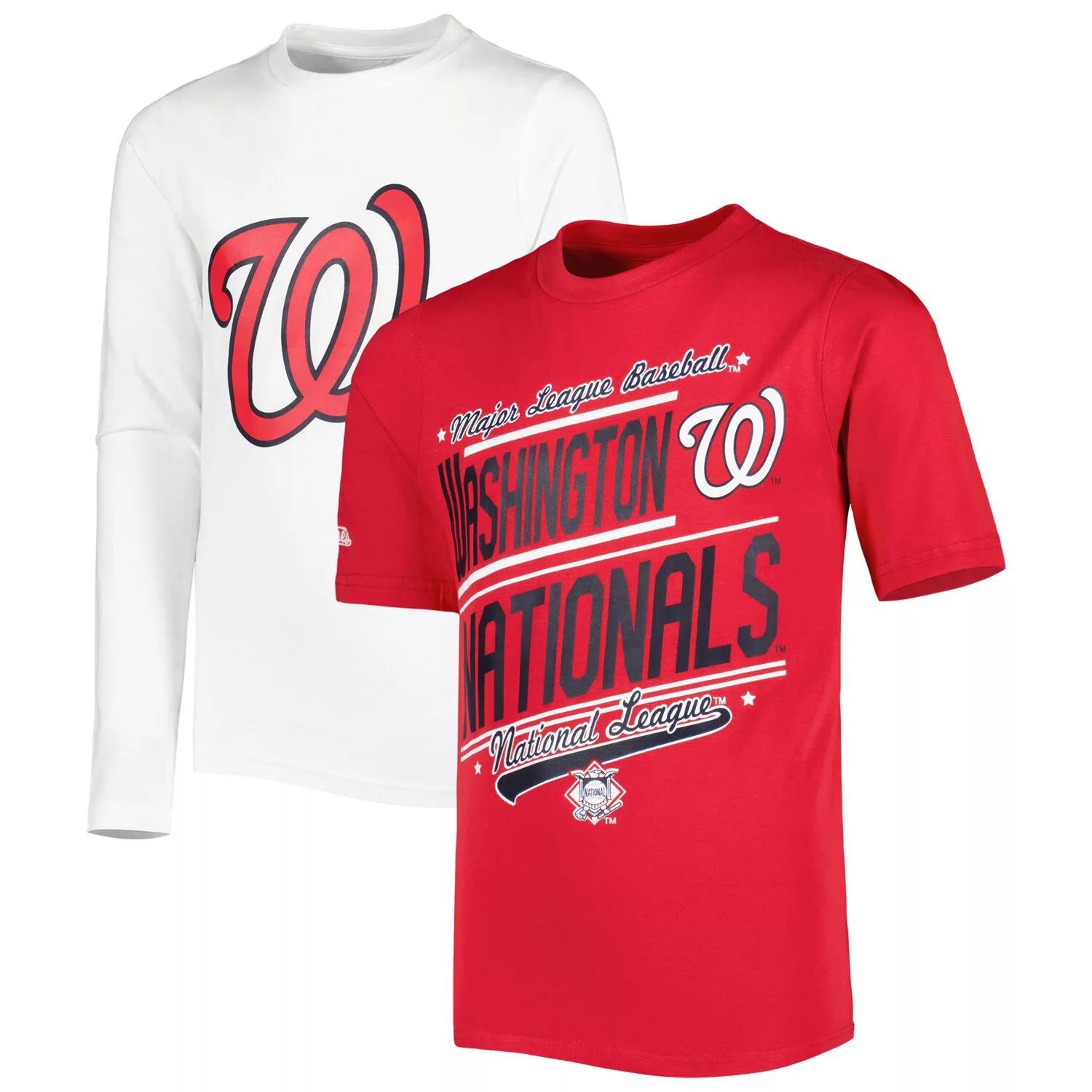 Комплект красных/белых комбинированных футболок Youth Stitches Washington Nationals Stitches цена и фото