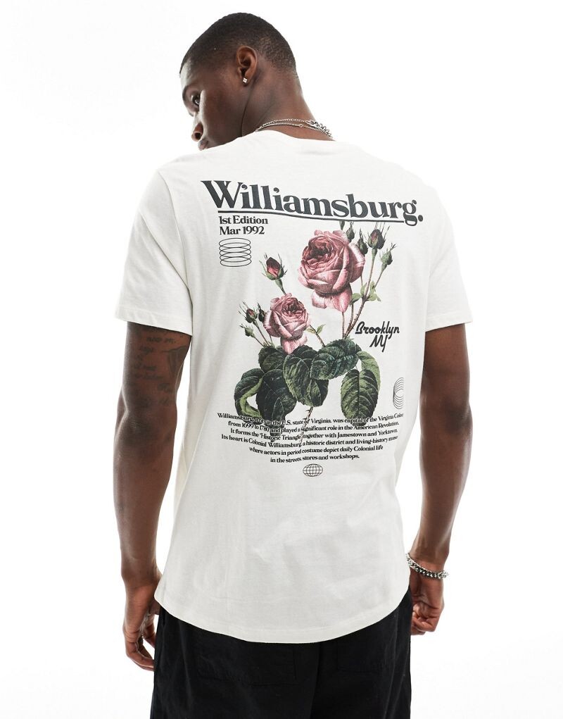 

Белая футболка ASOS DESIGN с цветочным принтом Williamsburg