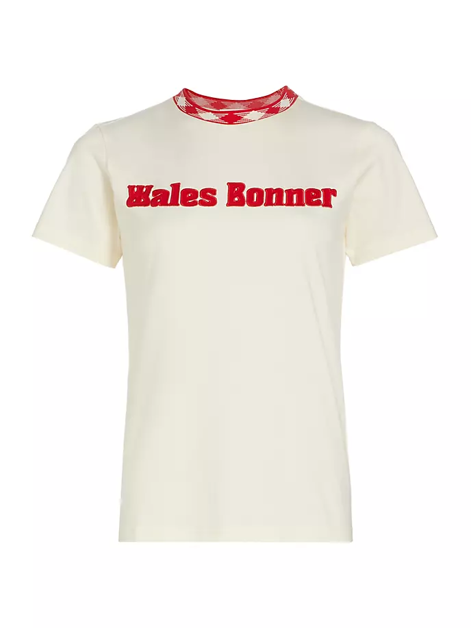 

Футболка с оригинальным логотипом Wales Bonner, слоновая кость