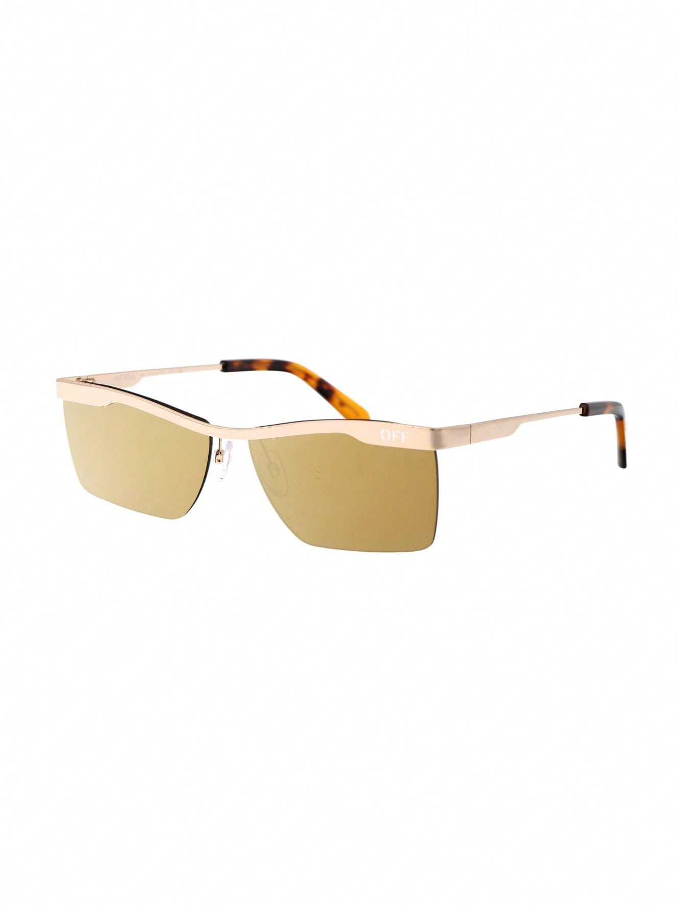 Мужские солнцезащитные очки Off-White КОРИЧНЕВЫЕ OERI095F23MET0017676, коричневый зеленые солнцезащитные очки kimball off white