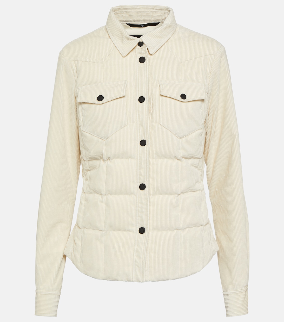 Стеганая вельветовая куртка-рубашка Nangy MONCLER GRENOBLE, белый