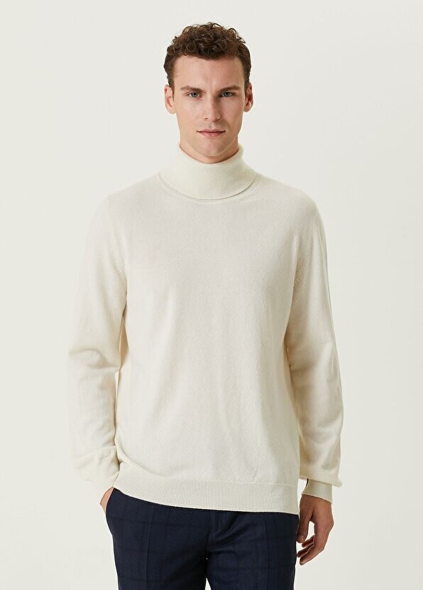 

Белый кашемировый свитер с водолазкой Paul Smith