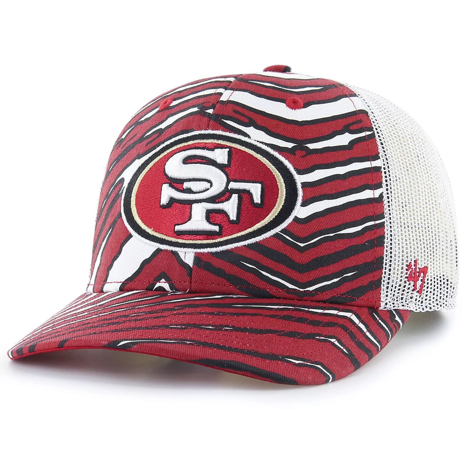 

Мужская регулируемая шляпа '47 x Zubaz Scarlet/White San Francisco 49ers Trucker