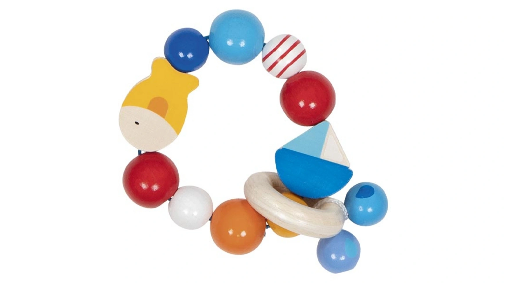 Goki Держит игрушечный эластичный корабль, рыбку 4 шт детский игрушечный корабль для ванной