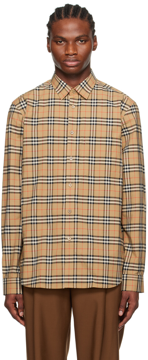 

Архив бежевой рубашки в клетку Vintage Check Burberry