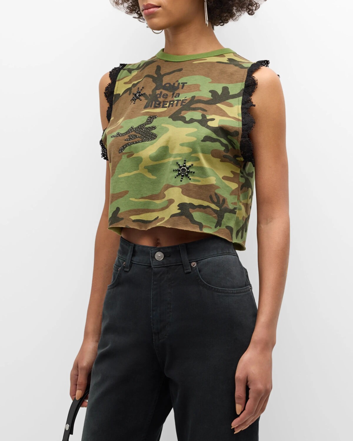 

Кружевной топ Pauline с камуфляжным принтом Cout De La Liberte, цвет Camo Grn