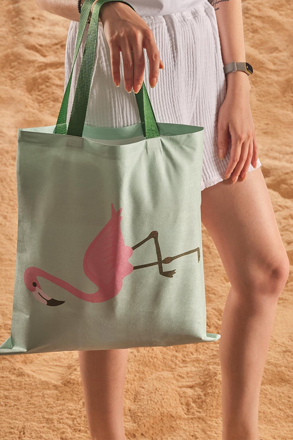 Пляжная сумка с принтом «Цапля» Zeynep Tekstil